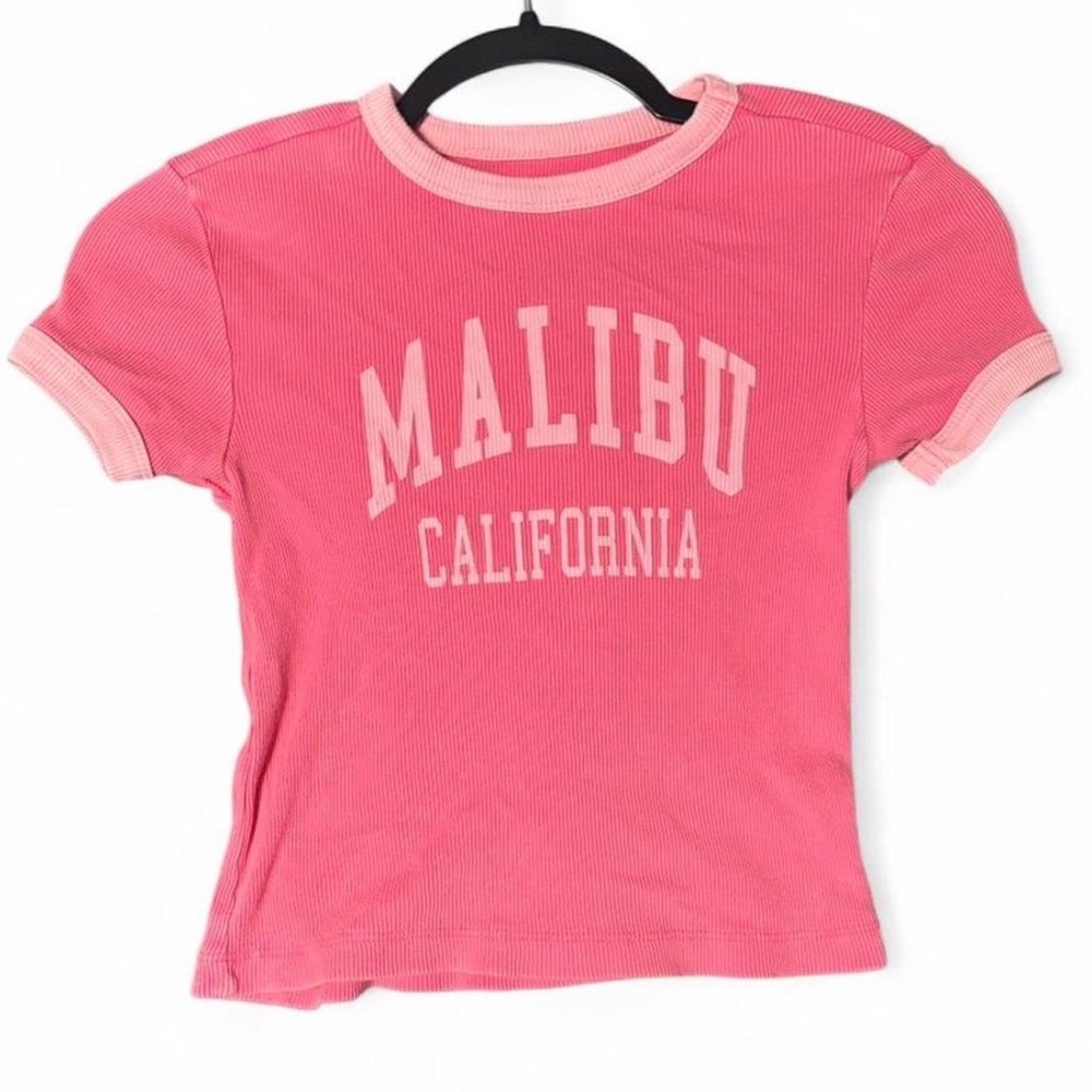 Pink Social Culture Malibu California Baby Tee